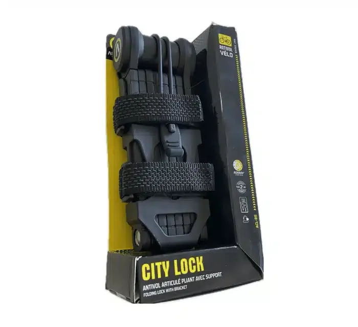Antivol pliable articulé Auvray City Lock 360 Pro avec support - Sécurité 8/10 (ART**)